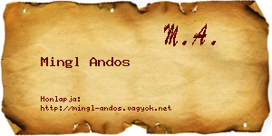 Mingl Andos névjegykártya